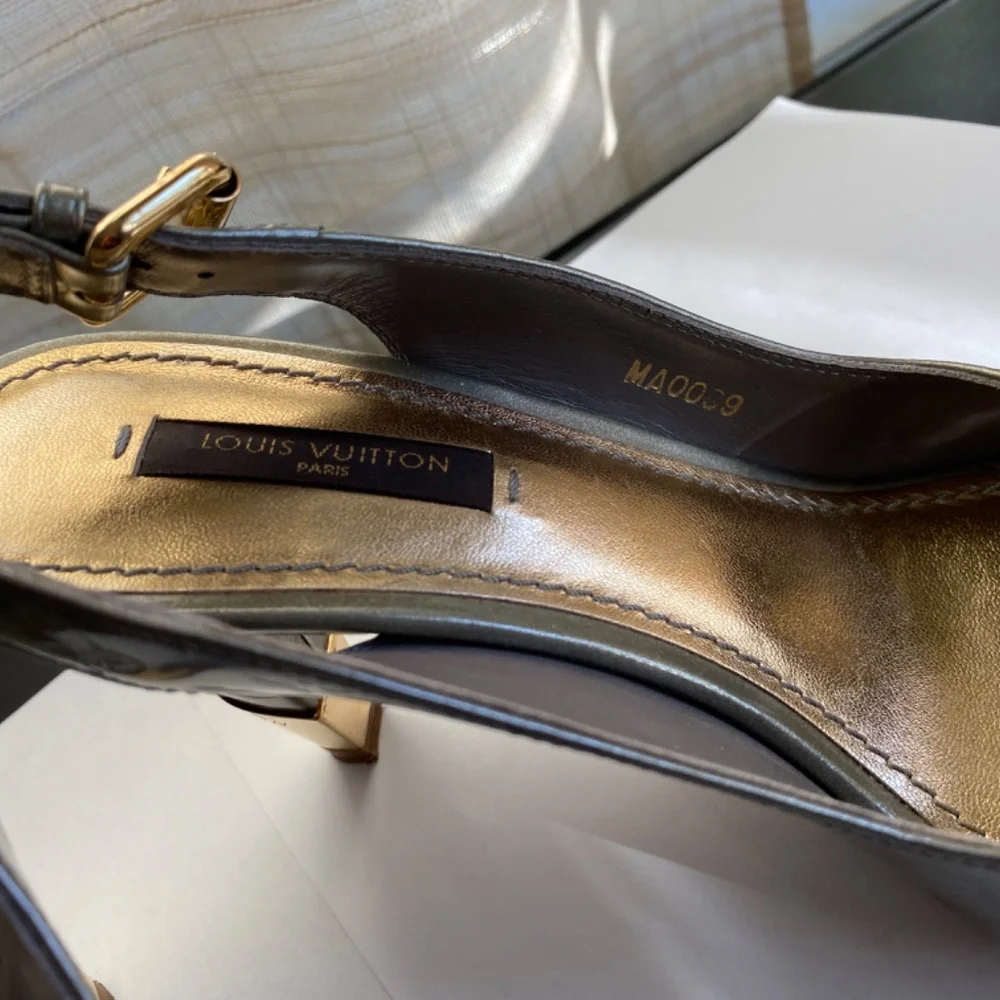 Louis Vuitton patent leather monogram mules heels open toe pumps 36.5-6.5 Italy - Picture 2 of 11